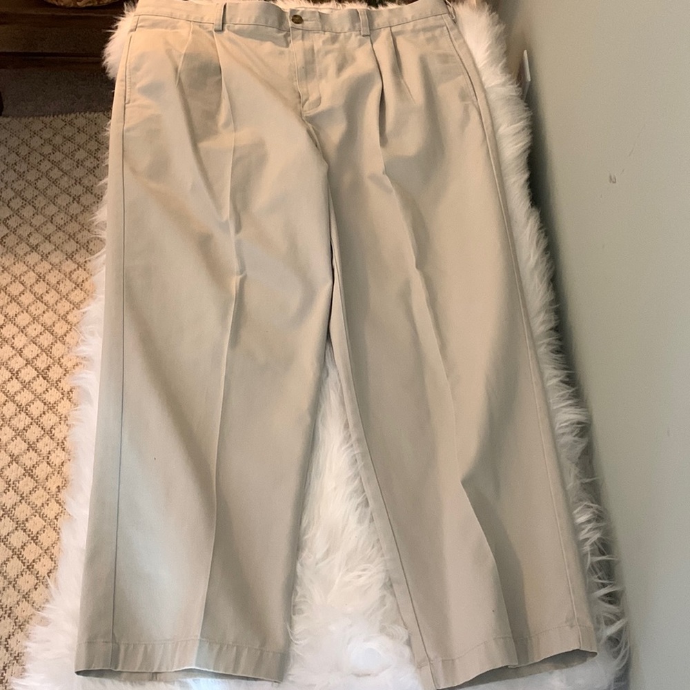 L.L. Bean Pleated Non-Iron 40x30 Khaki Pants